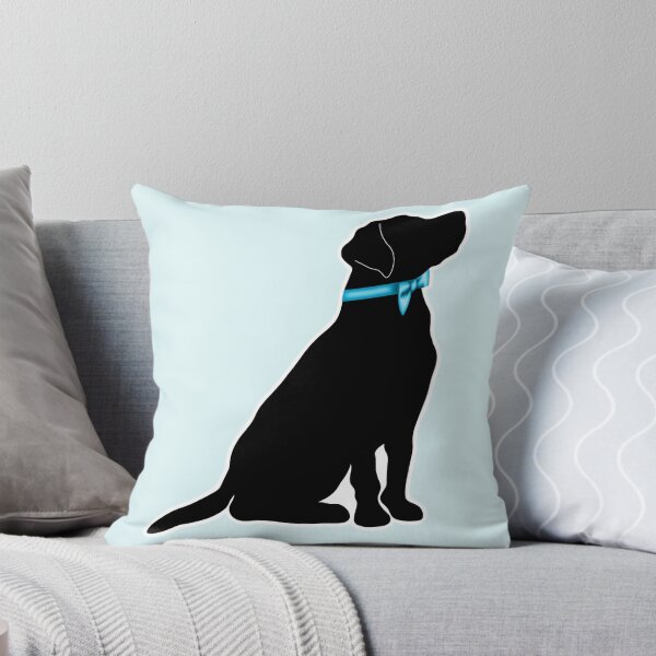 Item preview, Preppy Labrador Retriever Silhouette with Blue Bow Collar designed and sold by Kaimarbe | Cute Stickers & Apparel.