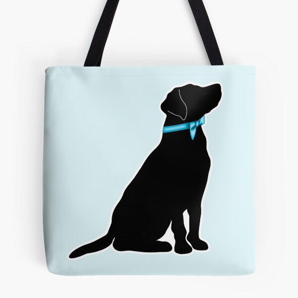 Item preview, Preppy Labrador Retriever Silhouette with Blue Bow Collar designed and sold by Kaimarbe | Cute Stickers & Apparel.