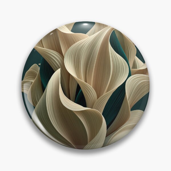 Item preview, Sculptural Organic Forms | Beige on Deep Forest Green Abstract Art designed and sold by SlowRegardArt.