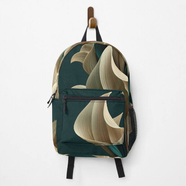 Item preview, Sculptural Organic Forms | Beige on Deep Forest Green Abstract Art designed and sold by SlowRegardArt.