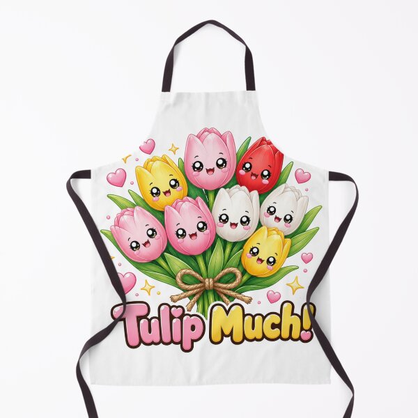 Aperçu de l'œuvre Bouquet de tulipes Kawaii | Jeu de mots printanier mignon créée et vendue par Dulxoz.
