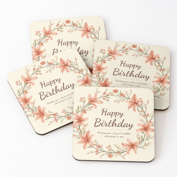 Item preview, Birthday card sweet pink flowers designed and sold by uunaa.