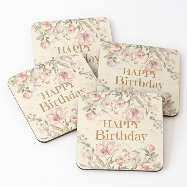 Item preview, Birthday card sweet pink flowers designed and sold by uunaa.