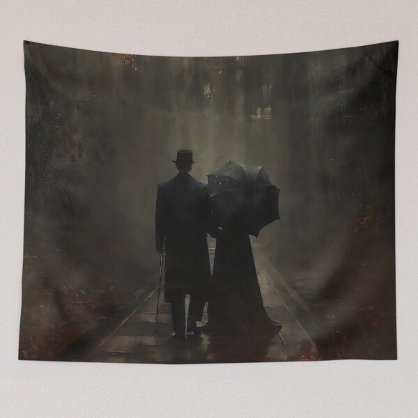 Item preview, Phantom Castle Gothic Couple Umbrella Autumn Art designed and sold by DarkHolyQueen.
