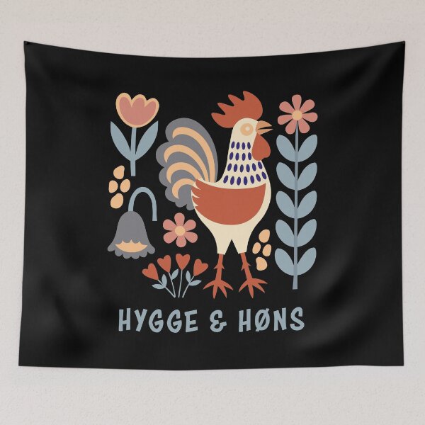 Item preview, Vintage Folk Art Rooster Hygge & Høns Design designed and sold by AntiqueImages.