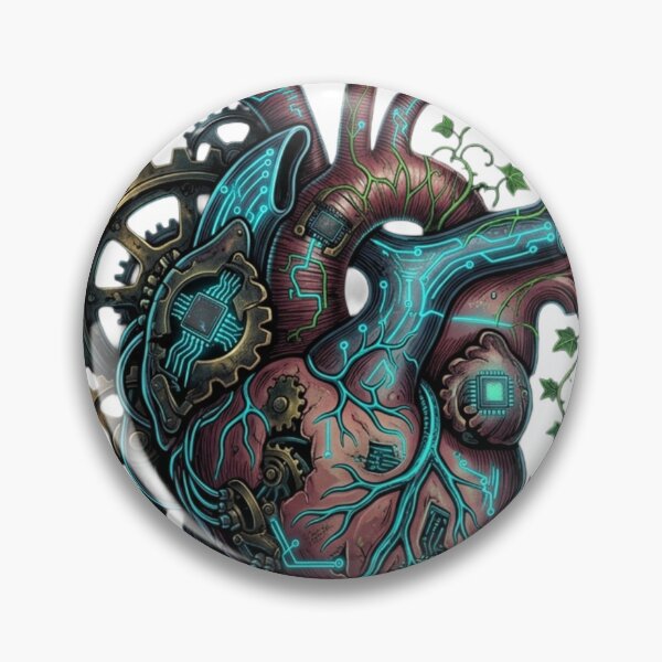 Item preview, Mechanical Steampunk Human Heart Nature Leaves Art designed and sold by JeevanStickers.
