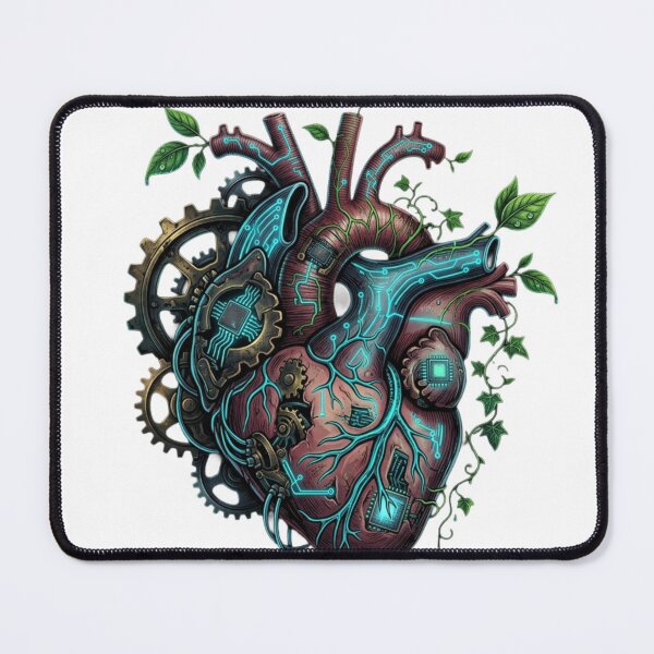 Item preview, Mechanical Steampunk Human Heart Nature Leaves Art designed and sold by JeevanStickers.