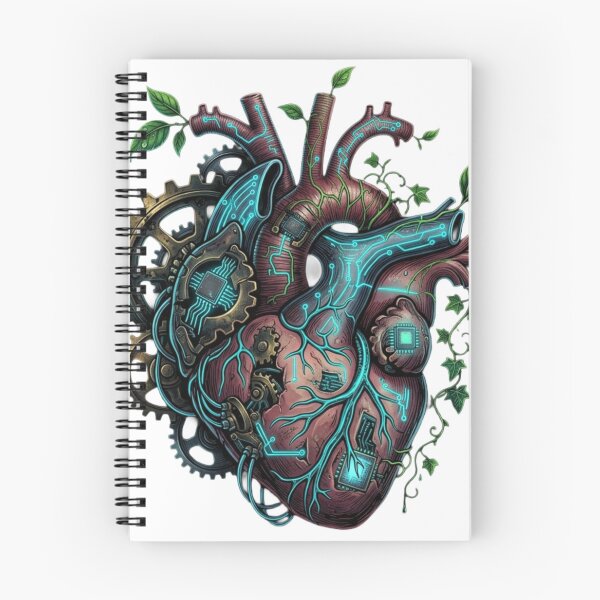 Item preview, Mechanical Steampunk Human Heart Nature Leaves Art designed and sold by JeevanStickers.