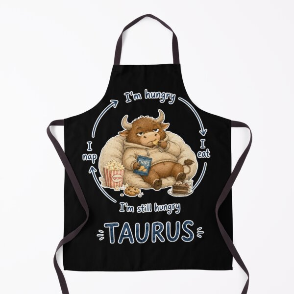 Item preview, Taurus Hungry Eat Nap Cycle Cute Bull Zodiac Meme Art designed and sold by AMS.