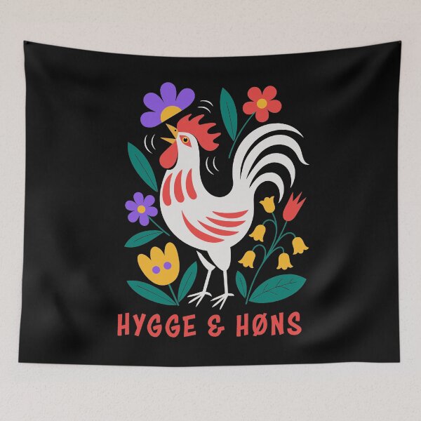 Item preview, Backyard Chickens Hygge Folk Art Rooster designed and sold by AntiqueImages.