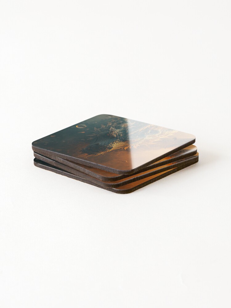 Thumbnail 4 of 5, Coasters (Set of 4), The Ancient One Rises designed and sold by AbstractAnom.