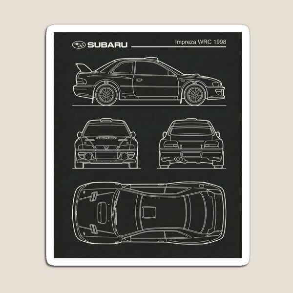 Artikelvorschau, Subaru Impreza WRC 1998 – Umriss eines klassischen japanischen Rallyeautos der 90er Jahre entworfen und verkauft von Motorline44.