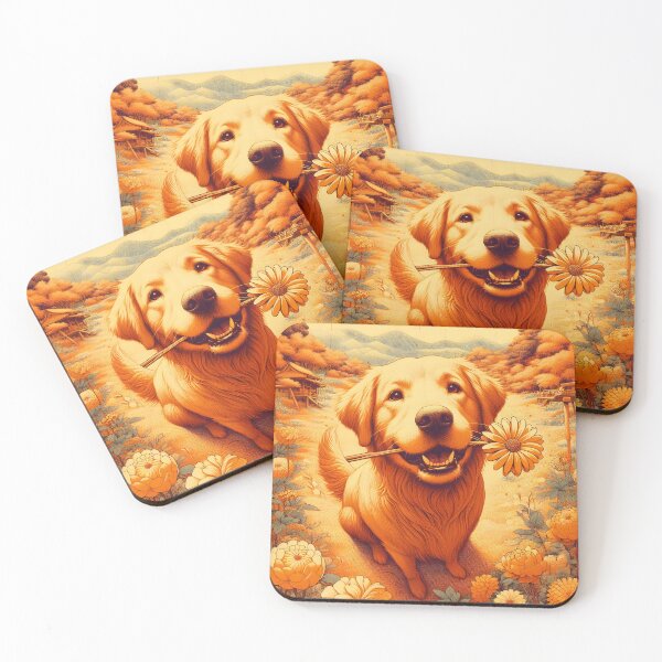 Item preview, Golden Retriever con flor, arte generado por IA designed and sold by ACC .