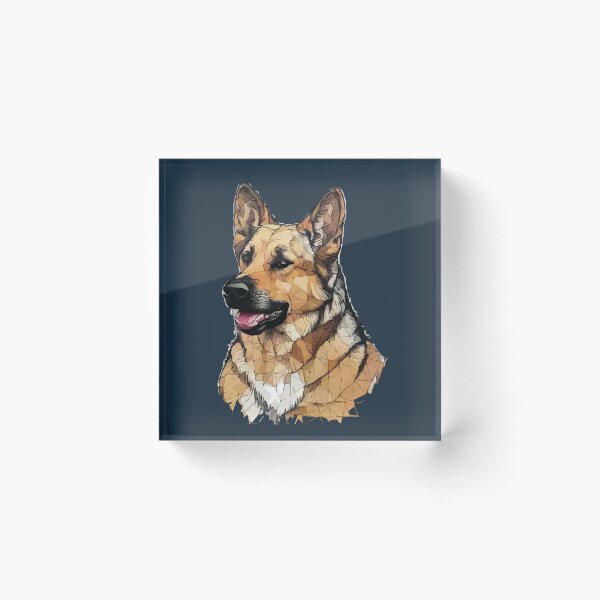 Item preview, Geometric German Shepherd – Modern Pet Art designed and sold by Tklezardesigns.