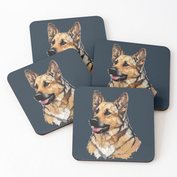 Item preview, Geometric German Shepherd – Modern Pet Art designed and sold by Tklezardesigns.