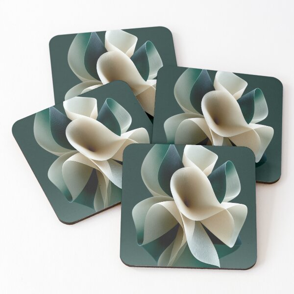 Item preview, Abstract Textile Sculpture | Cream & Teal Organic Flower Art designed and sold by SlowRegardArt.