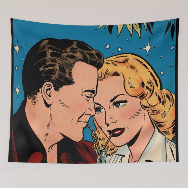Item preview, Vintage Lovers Comic Art – Classic 1950s Romance Scene designed and sold by Analog Aura .