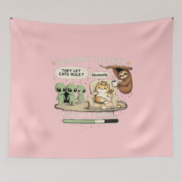 Item preview, Welcome to Earth Cat Rule Funny Alien Cat T-Shirts designed and sold by KDesignCrafts.