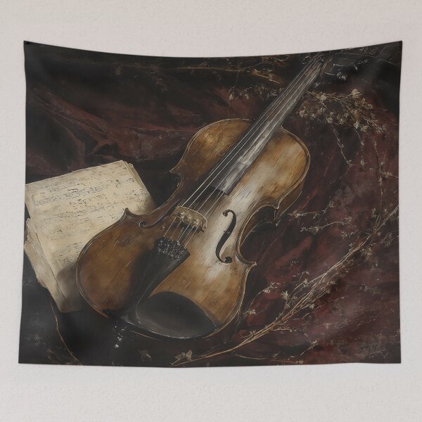 Item preview, Antique Violin Vintage Music Sheet Gothic Still Life Art designed and sold by DarkHolyQueen.