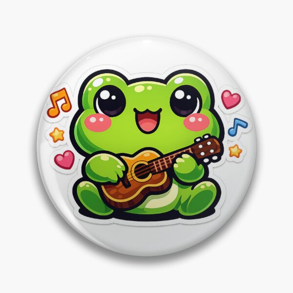 Item preview, Frog Musician Playing Tiny Guitar – Cute Cartoon Musical Frog Art designed and sold by ArtsyExplorer.