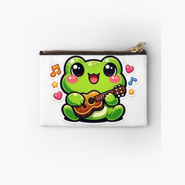 Item preview, Frog Musician Playing Tiny Guitar – Cute Cartoon Musical Frog Art designed and sold by ArtsyExplorer.