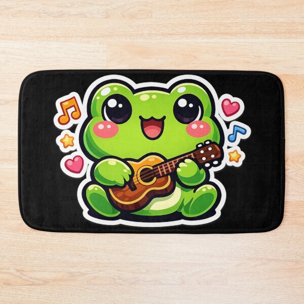 Item preview, Frog Musician Playing Tiny Guitar – Cute Cartoon Musical Frog Art designed and sold by ArtsyExplorer.