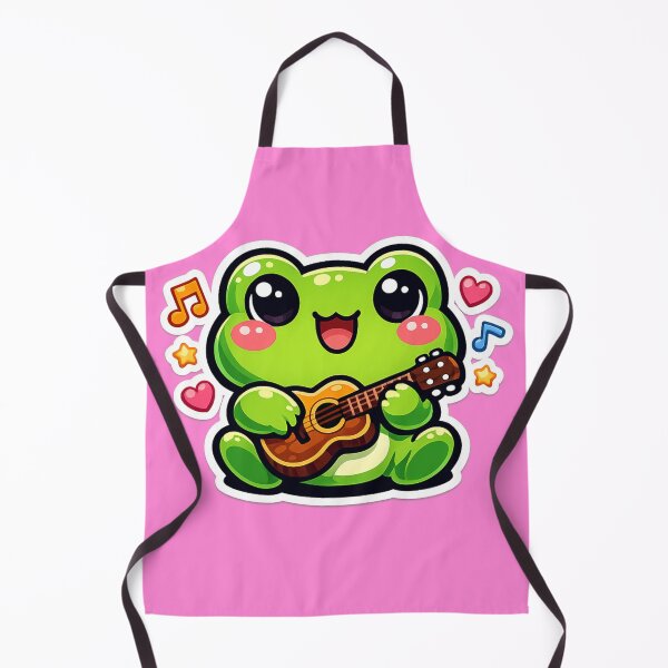 Item preview, Frog Musician Playing Tiny Guitar – Cute Cartoon Musical Frog Art designed and sold by ArtsyExplorer.