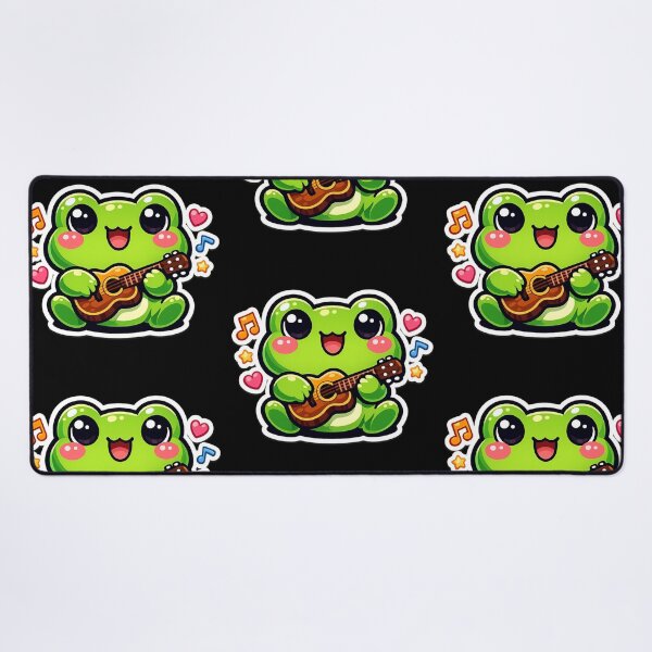 Item preview, Frog Musician Playing Tiny Guitar – Cute Cartoon Musical Frog Art designed and sold by ArtsyExplorer.