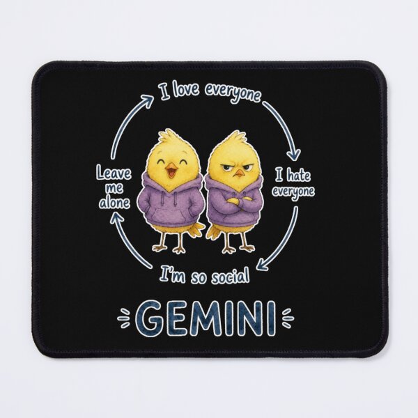 Item preview, Gemini Social Battery Twin Chicks Cute Zodiac Meme Art designed and sold by AMS.