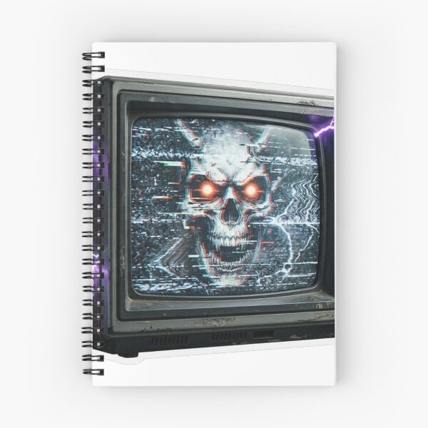 Item preview, Retro TV Glitch Skull Cyberpunk Horror Art designed and sold by JeevanStickers.
