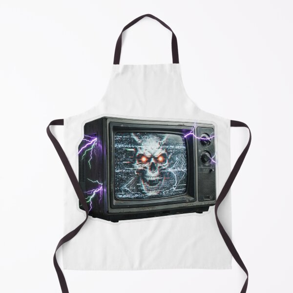 Item preview, Retro TV Glitch Skull Cyberpunk Horror Art designed and sold by JeevanStickers.