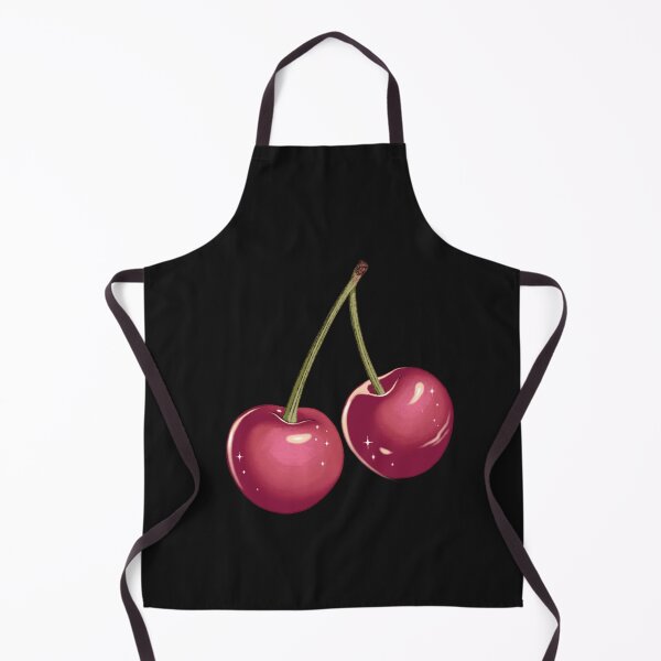 Item preview, Illustrated sparkly cherry sticker (black background) designed and sold by Planetkaz.