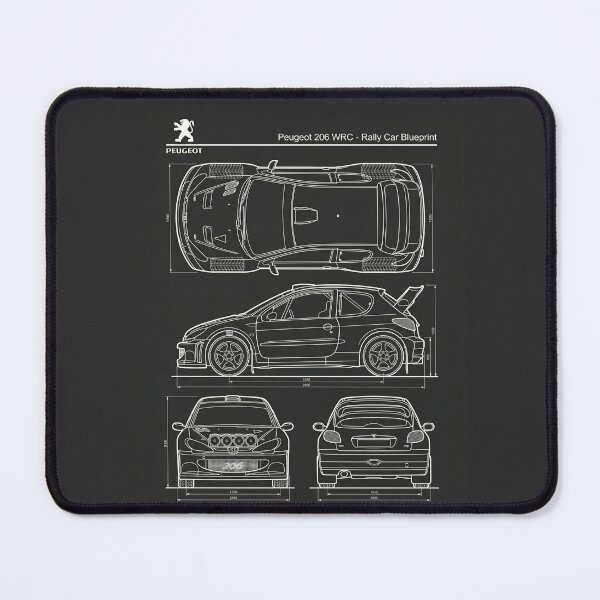 Item preview, Peugeot 206 WRC Blueprint Classic Rally Car Technical Outline designed and sold by Motorline44.