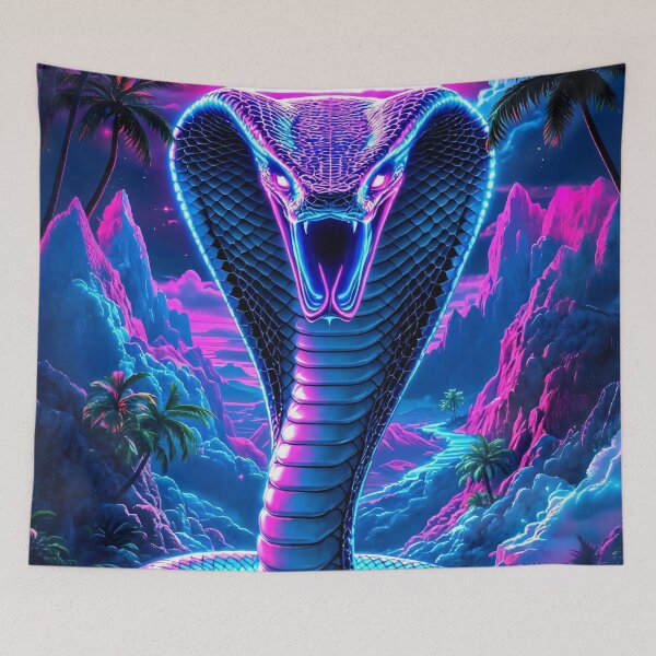 Item preview, Vaporwave Cobra, Guardian of the Neon Night designed and sold by WonderPiks.