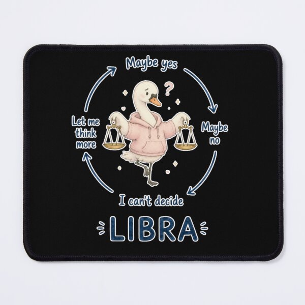Item preview, Libra Indecisive Overthinking Swan Cute Zodiac Meme Art designed and sold by AMS.