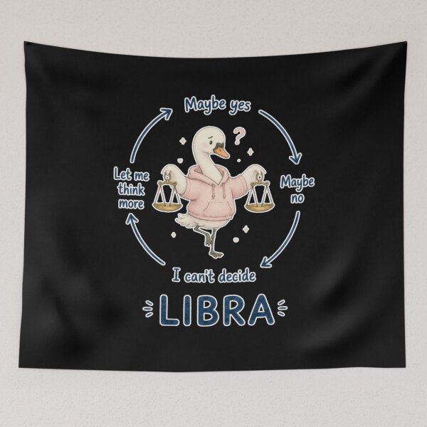Item preview, Libra Indecisive Overthinking Swan Cute Zodiac Meme Art designed and sold by AMS.