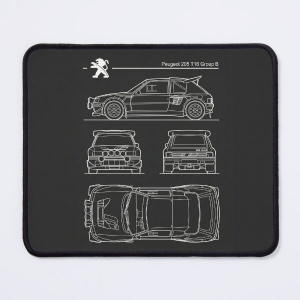 Item preview, Peugeot 205 T16 Group B Blueprint Classic Rally Car Outline designed and sold by Motorline44.