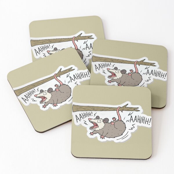 Item preview, Screaming Possum AHHH! - Funny Chaotic Opossum Meme Cartoon Sticker designed and sold by Picmagico.