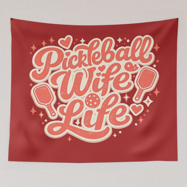 Item preview, Pickleball Wife Life – Fun Retro Typography Art | Pickleball Wife Gift designed and sold by irfanshikh.