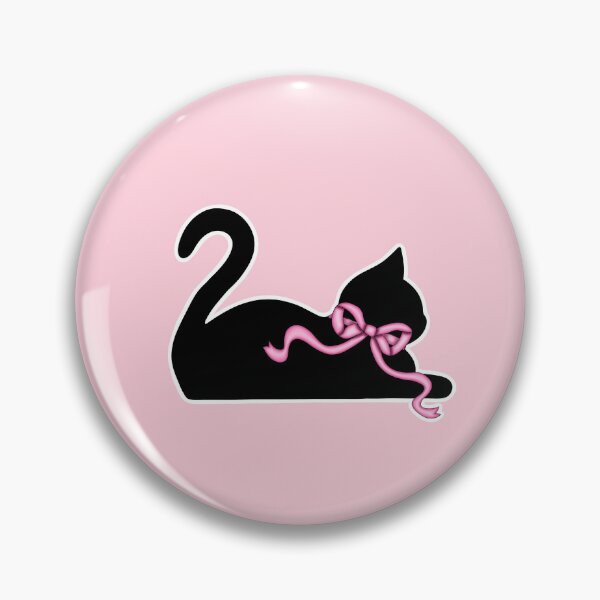 Item preview, Coquette Lounging Cat Silhouette with Pink Ribbon Bow designed and sold by Kaimarbe | Cute Stickers & Apparel.