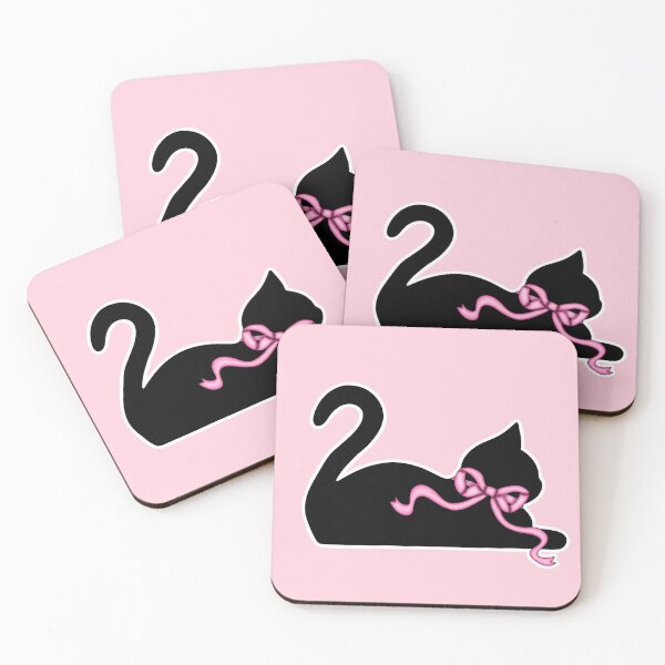 Item preview, Coquette Lounging Cat Silhouette with Pink Ribbon Bow designed and sold by Kaimarbe | Cute Stickers & Apparel.