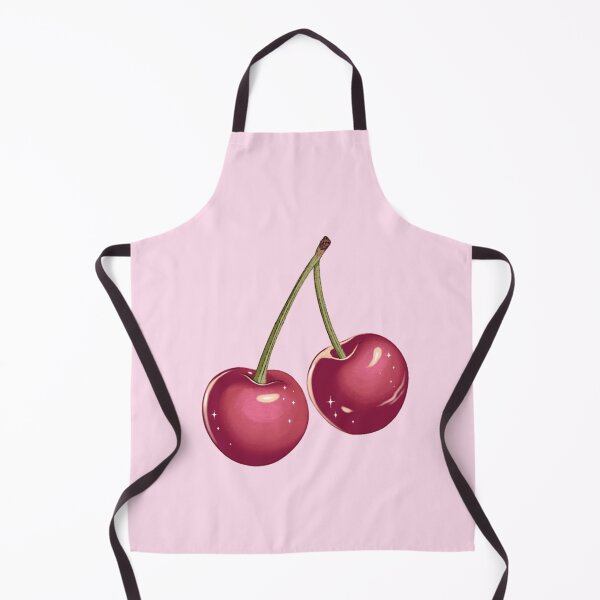 Item preview, Illustrated sparkly cherry sticker (pink background) designed and sold by Planetkaz.