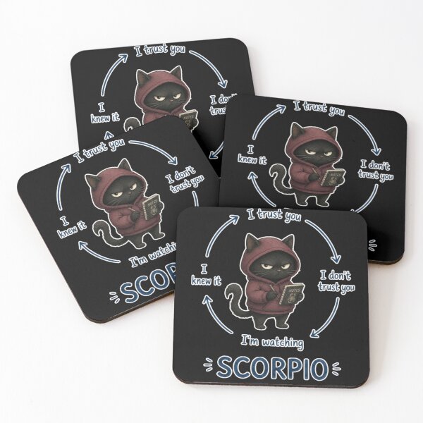 Item preview, Scorpio Trust Issues Cat Cute Zodiac Meme Art designed and sold by AMS.
