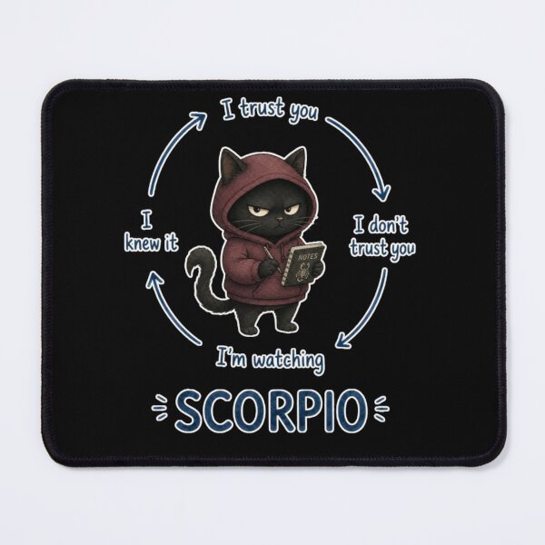 Item preview, Scorpio Trust Issues Cat Cute Zodiac Meme Art designed and sold by AMS.