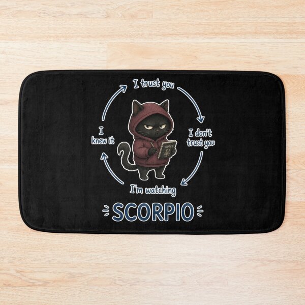 Item preview, Scorpio Trust Issues Cat Cute Zodiac Meme Art designed and sold by AMS.