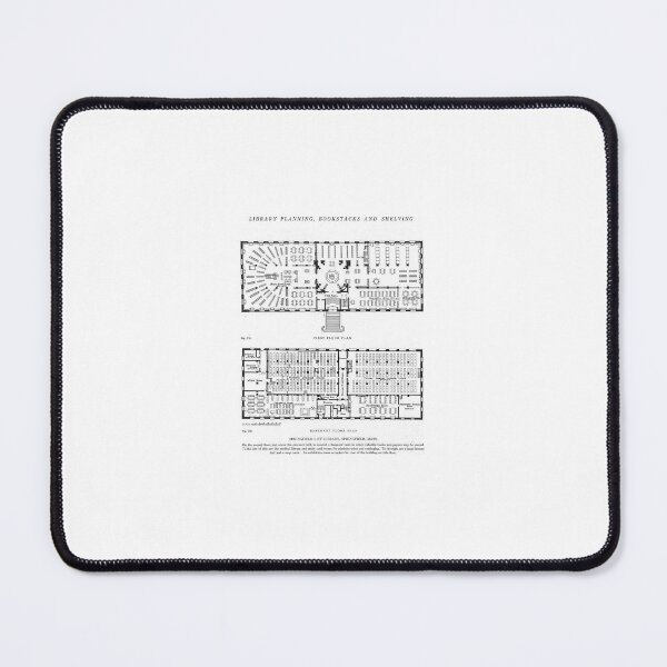 Item preview, Library Floor Plan | Vintage Map designed and sold by GammaRay.