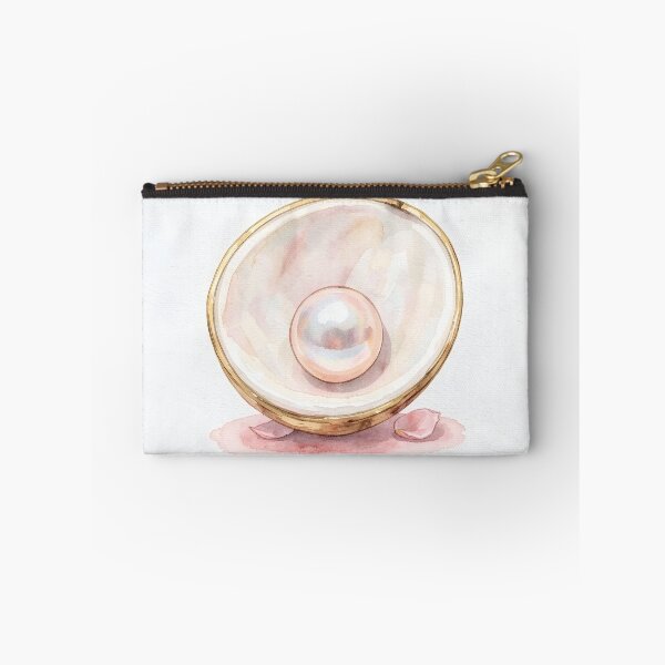 Item preview, Clam Shell Pearl Watercolor Art -  Luxury Coastal Pearl Print designed and sold by LuminaArtRO.