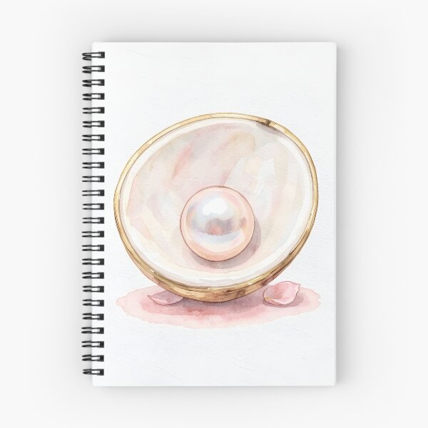 Item preview, Clam Shell Pearl Watercolor Art -  Luxury Coastal Pearl Print designed and sold by LuminaArtRO.