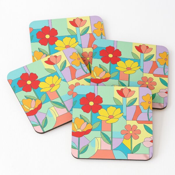 Item preview, Colorful Abstract Floral Pattern | Modern Art Design | Red, Yellow, Orange Flowers designed and sold by Ditstyle.