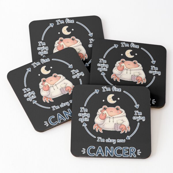 Item preview, Cancer Crying Emotional Cycle Cute Crab Zodiac Meme Art designed and sold by AMS.